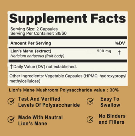 Lion's Mane Supplement Fact