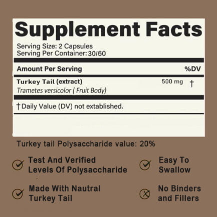 Turkey Tail Mushroom Supplement Facts