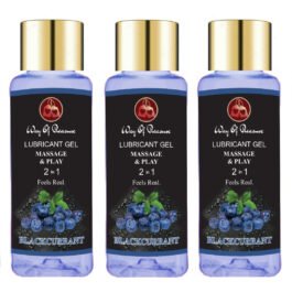 Way Of Pleasure Lubricant Gel Massage & Play 2 in 1 Feels Real Blueberry Flavored | Water Based Lube | Non-Sticky | Compatible With Condom | Pack Of 5