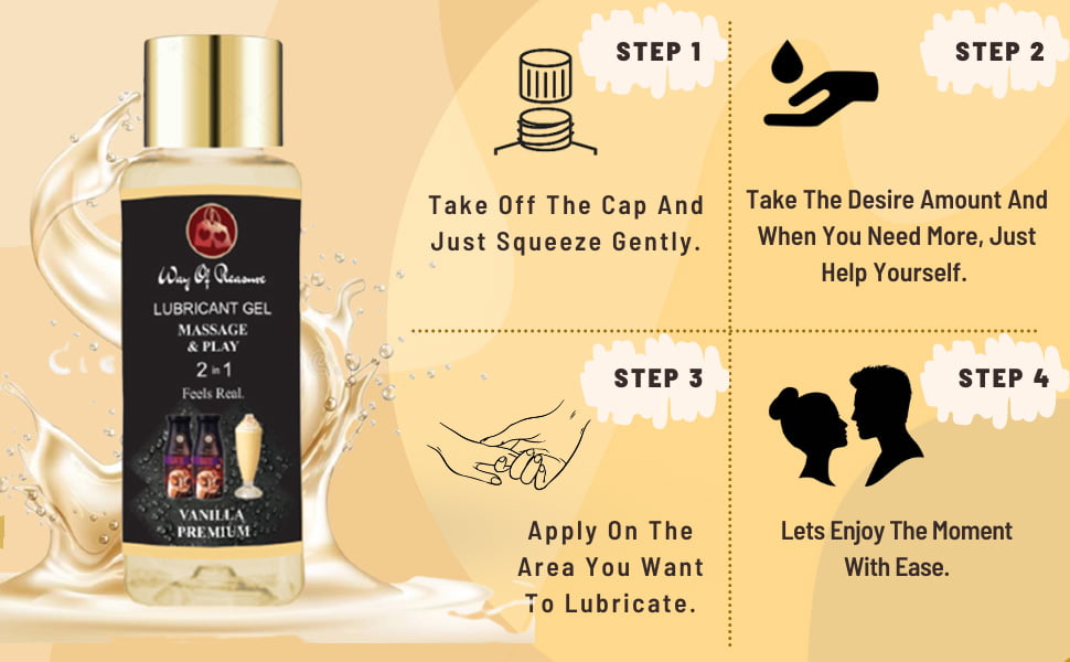 STEP-1 Take Off The Cap And Just Squeeze Gently. STEP-2 Take The lubricants for women