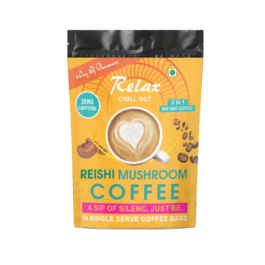 Reishi Mushroom 2-In-1 Instant Coffee: Caffeine-Free Delight, 30 Servings
