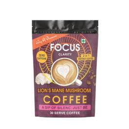 Lion’s Mane Mushroom Coffee Caffeine free, Improve Brain Health, Gut Health, & Energy, 30 Serving