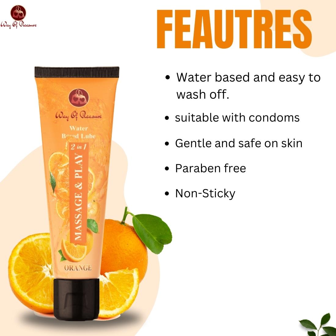 Orange lubricant tube water-based lubricant for male