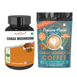 Chaga Mushroom 30 Capsules & Chaga Mushroom Caffeine-Free Mushroom Coffee Powder